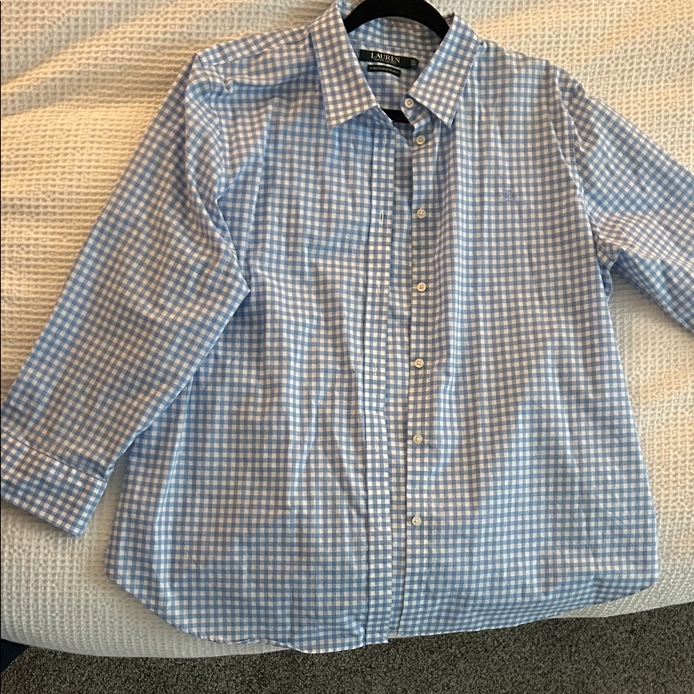 Lauren Ralph Lauren Blue Gingham Button-Down Shirt - Women’s